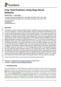 Crop Yield Prediction Using Deep Neural Networks