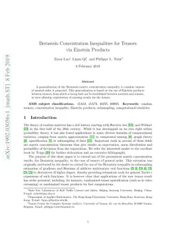 Bernstein Concentration Inequalities for Tensors via Einstein Products