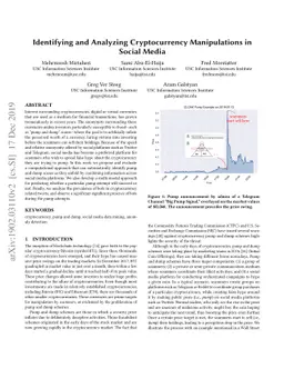 Identifying and Analyzing Cryptocurrency Manipulations in Social Media