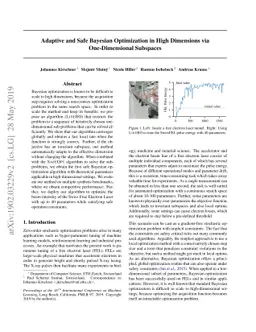 Adaptive and Safe Bayesian Optimization in High Dimensions via
  One-Dimensional Subspaces