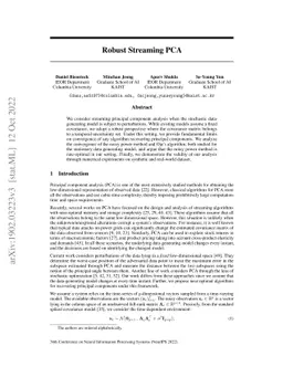 Robust Streaming PCA