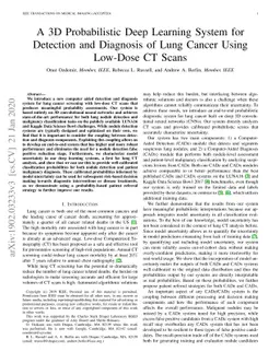 A 3D Probabilistic Deep Learning System for Detection and Diagnosis of
  Lung Cancer Using Low-Dose CT Scans