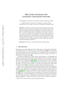 Skin Lesion Synthesis with Generative Adversarial Networks