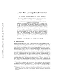 Active Area Coverage from Equilibrium