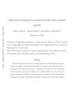 Mini-batch learning of exponential family finite mixture models