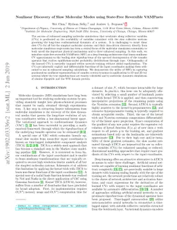 Nonlinear Discovery of Slow Molecular Modes using State-Free Reversible
  VAMPnets