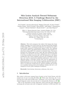 Skin Lesion Analysis Toward Melanoma Detection 2018: A Challenge Hosted
  by the International Skin Imaging Collaboration (ISIC)