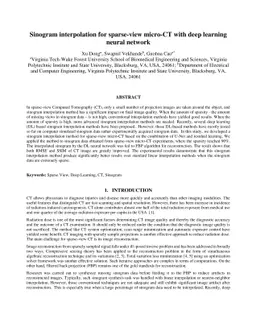 Sinogram interpolation for sparse-view micro-CT with deep learning
  neural network