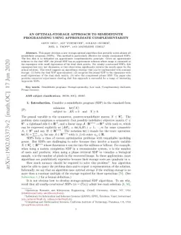 An Optimal-Storage Approach to Semidefinite Programming using
  Approximate Complementarity