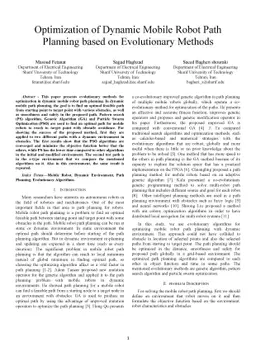 Optimization of dynamic mobile robot path planning based on evolutionary
  methods
