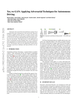 Yes, we GAN: Applying Adversarial Techniques for Autonomous Driving