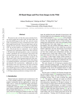 3D Hand Shape and Pose from Images in the Wild