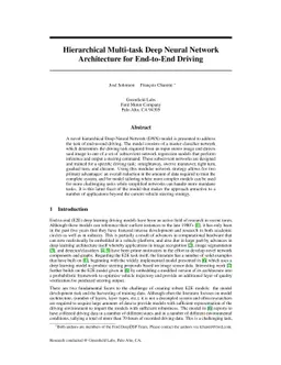 Hierarchical Multi-task Deep Neural Network Architecture for End-to-End
  Driving