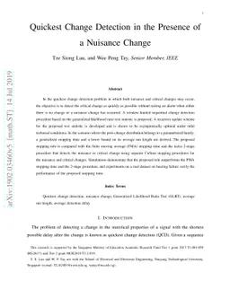Quickest Change Detection in the Presence of a Nuisance Change