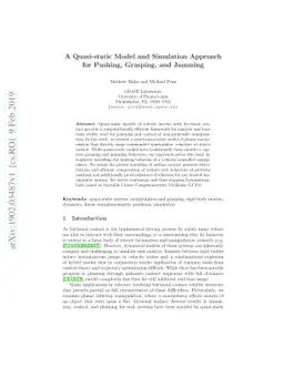 A Quasi-static Model and Simulation Approach for Pushing, Grasping, and
  Jamming