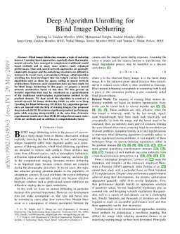 Deep Algorithm Unrolling for Blind Image Deblurring