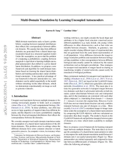Multi-Domain Translation by Learning Uncoupled Autoencoders