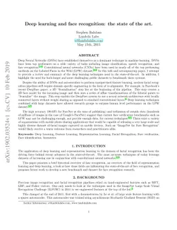 Deep learning and face recognition: the state of the art