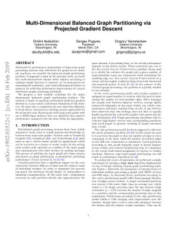 Multi-Dimensional Balanced Graph Partitioning via Projected Gradient
  Descent