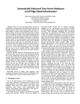 Semantically Enhanced Time Series Databases in IoT-Edge-Cloud
  Infrastructure