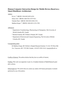 Human Computer Interaction Design for Mobile Devices Based on a Smart
  Healthcare Architecture