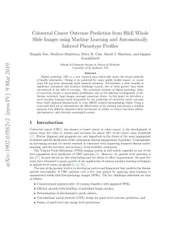 Colorectal Cancer Outcome Prediction from H&E Whole Slide Images using
  Machine Learning and Automatically Inferred Phenotype Profiles