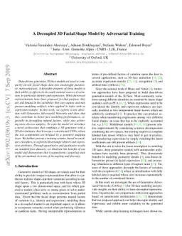 A Decoupled 3D Facial Shape Model by Adversarial Training