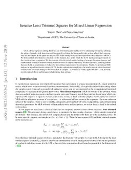 Iterative Least Trimmed Squares for Mixed Linear Regression