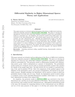Differential Similarity in Higher Dimensional Spaces: Theory and
  Applications