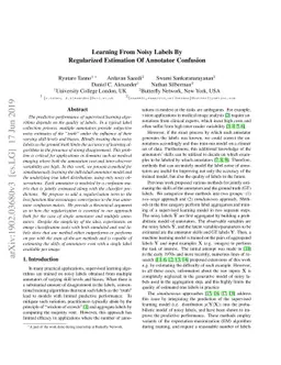 Learning From Noisy Labels By Regularized Estimation Of Annotator
  Confusion
