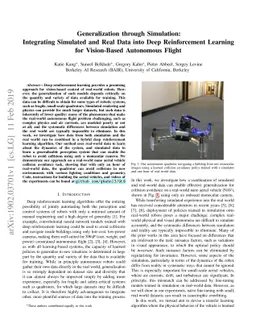 Generalization through Simulation: Integrating Simulated and Real Data
  into Deep Reinforcement Learning for Vision-Based Autonomous Flight
