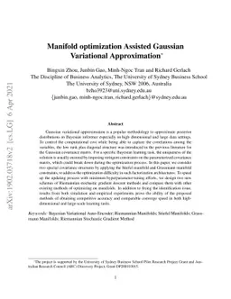 Manifold Optimization Assisted Gaussian Variational Approximation