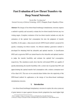 Fast Evaluation of Low-Thrust Transfers via Deep Neural Networks