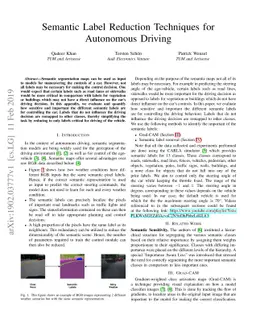 Semantic Label Reduction Techniques for Autonomous Driving