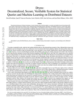 Drynx: Decentralized, Secure, Verifiable System for Statistical Queries
  and Machine Learning on Distributed Datasets