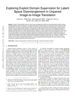 Exploring Explicit Domain Supervision for Latent Space Disentanglement
  in Unpaired Image-to-Image Translation