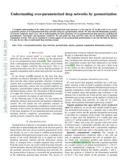 Understanding over-parameterized deep networks by geometrization
