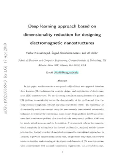 Deep learning approach based on dimensionality reduction for designing
  electromagnetic nanostructures