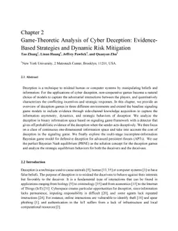 Game-Theoretic Analysis of Cyber Deception: Evidence-Based Strategies
  and Dynamic Risk Mitigation