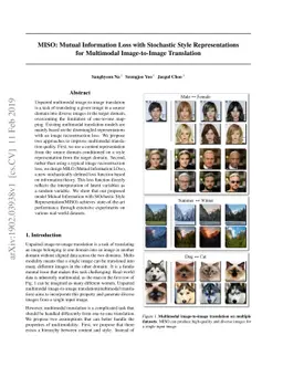 MISO: Mutual Information Loss with Stochastic Style Representations for
  Multimodal Image-to-Image Translation