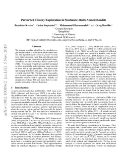 Perturbed-History Exploration in Stochastic Multi-Armed Bandits