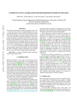 Utterance-level Aggregation For Speaker Recognition In The Wild