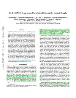 EvolveGCN: Evolving Graph Convolutional Networks for Dynamic Graphs