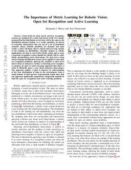 The Importance of Metric Learning for Robotic Vision: Open Set
  Recognition and Active Learning