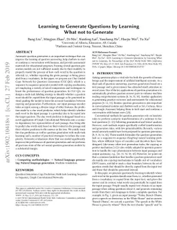 Learning to Generate Questions by Learning What not to Generate