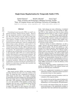 Single-frame Regularization for Temporally Stable CNNs