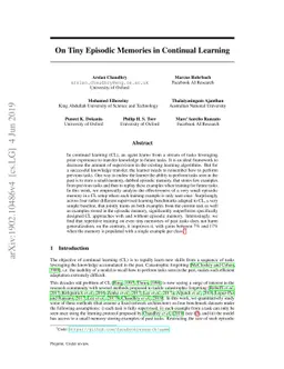 On Tiny Episodic Memories in Continual Learning