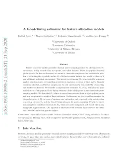 A Good-Turing estimator for feature allocation models