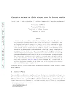 Consistent estimation of the missing mass for feature models