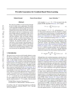 Provable Guarantees for Gradient-Based Meta-Learning